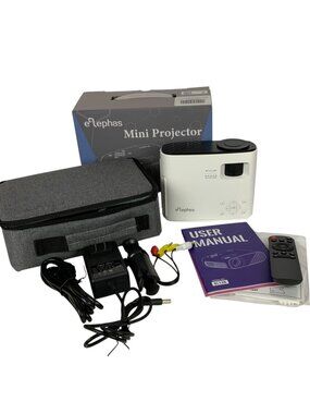 Elephas Mini LED Projector BL128 With Accessories Carry Case Compact Portable
